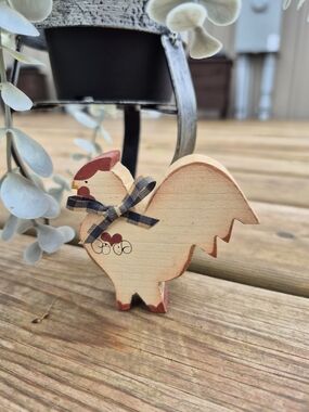 Free With Purchase Over $25 Handmade Wooden Rooster Figurine